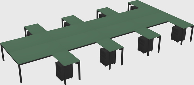 Shared l-shaped desk