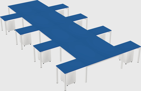 Shared l-shaped desk