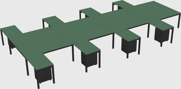 Shared l-shaped desk