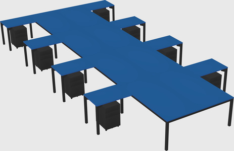 Shared l-shaped desk