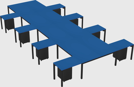 Shared l-shaped desk