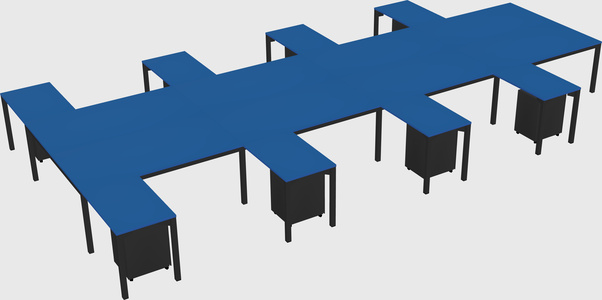 Shared l-shaped desk