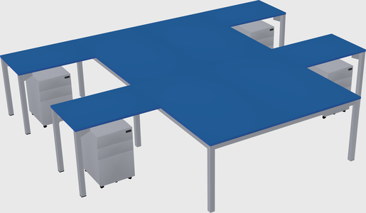 Shared l-shaped desk