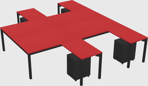 Shared l-shaped desk