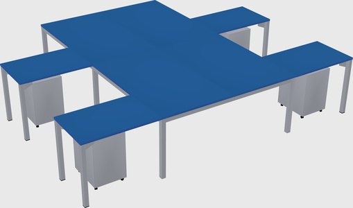 Shared l-shaped desk