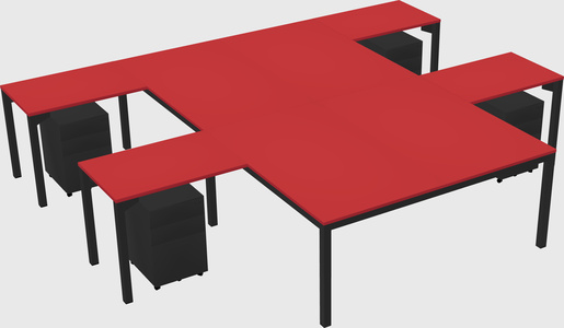 Shared l-shaped desk