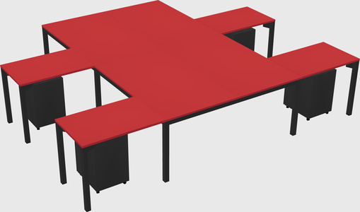 Shared l-shaped desk