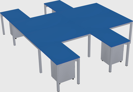 Shared l-shaped desk