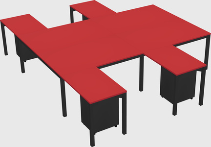 Shared l-shaped desk