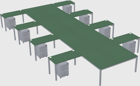 Shared l-shaped desk