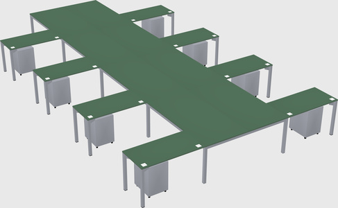 Shared l-shaped desk