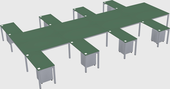 Shared l-shaped desk
