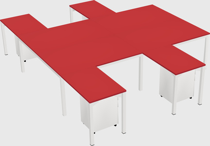 Shared l-shaped desk