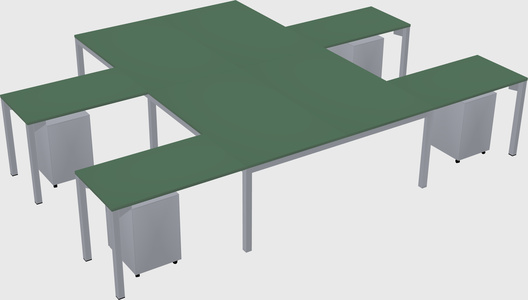 Shared l-shaped desk