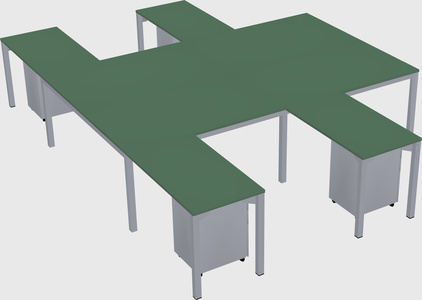 Shared l-shaped desk
