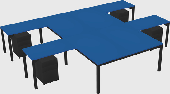 Shared l-shaped desk