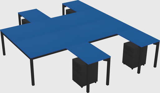 Shared l-shaped desk