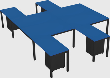 Shared l-shaped desk