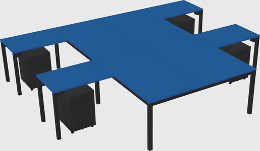 Shared l-shaped desk