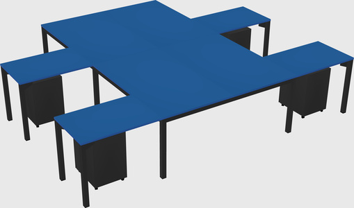 Shared l-shaped desk