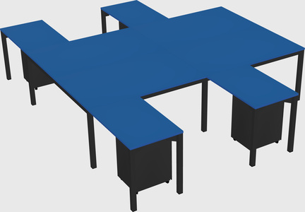 Shared l-shaped desk