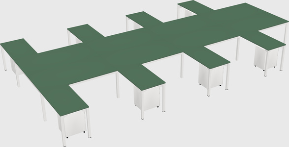 Shared l-shaped desk