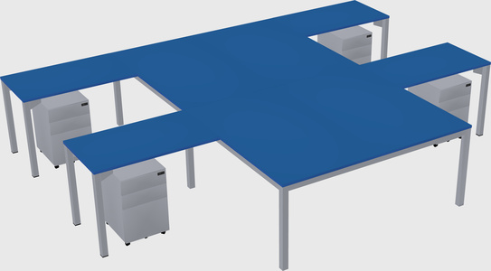 Shared l-shaped desk