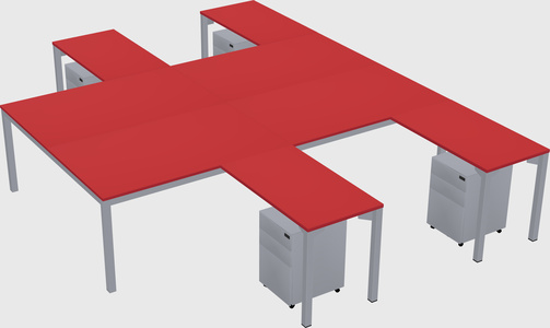 Shared l-shaped desk