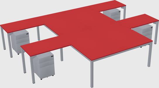 Shared l-shaped desk