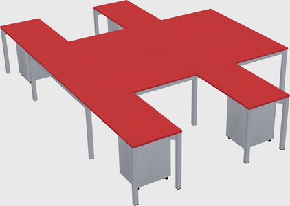 Shared l-shaped desk