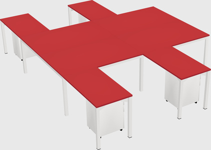 Shared l-shaped desk