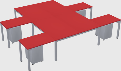 Shared l-shaped desk