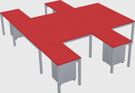 Shared l-shaped desk