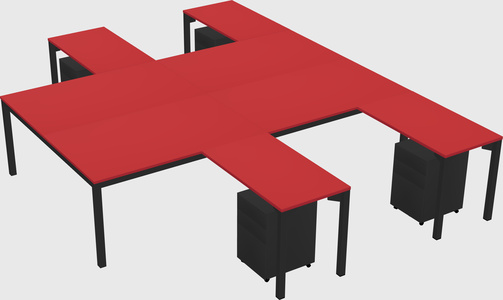 Shared l-shaped desk