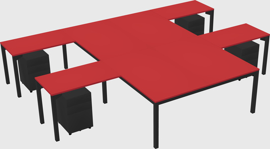 Shared l-shaped desk