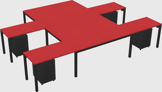 Shared l-shaped desk