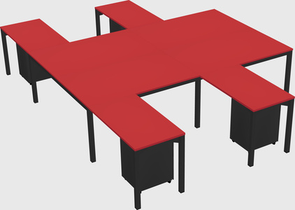 Shared l-shaped desk