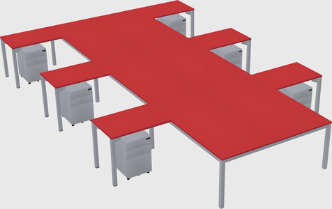 Shared l-shaped desk