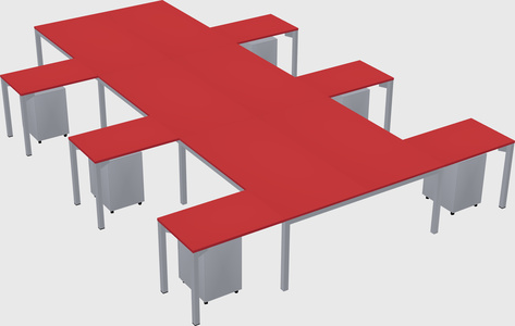 Shared l-shaped desk