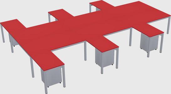 Shared l-shaped desk
