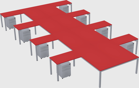 Shared l-shaped desk