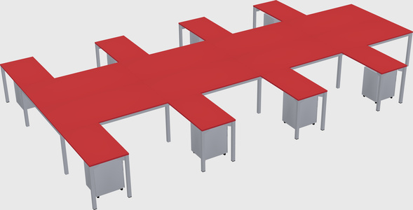 Shared l-shaped desk