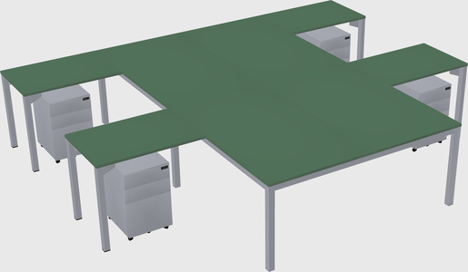 Shared l-shaped desk