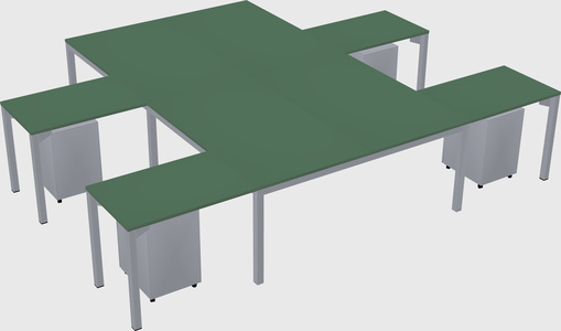 Shared l-shaped desk