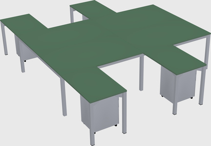 Shared l-shaped desk