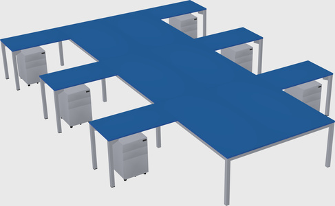 Shared l-shaped desk