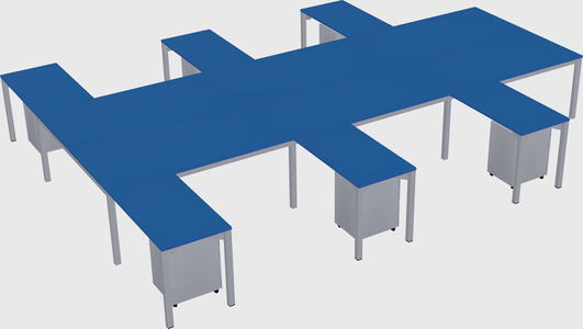 Shared l-shaped desk