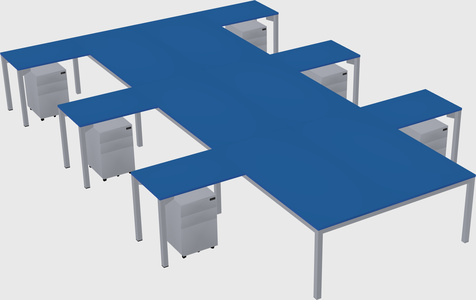 Shared l-shaped desk
