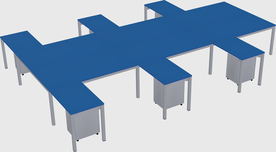 Shared l-shaped desk