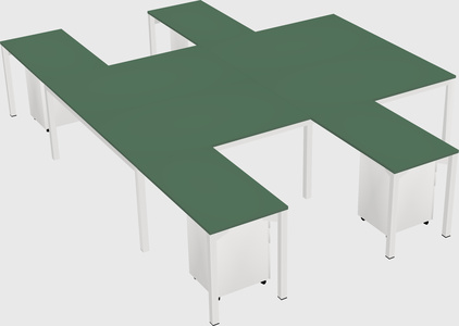 Shared l-shaped desk